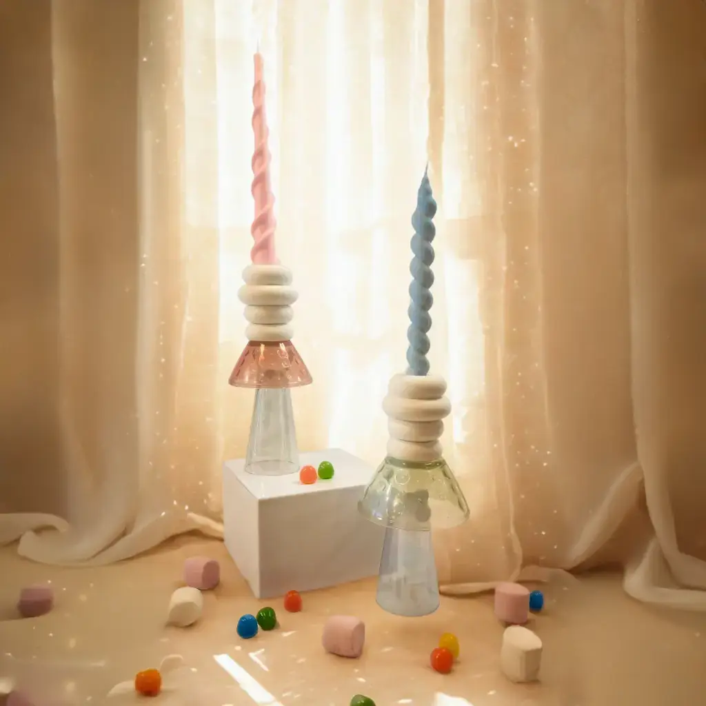 Alix & Suzon – Bougeoirs en verre et Raysin